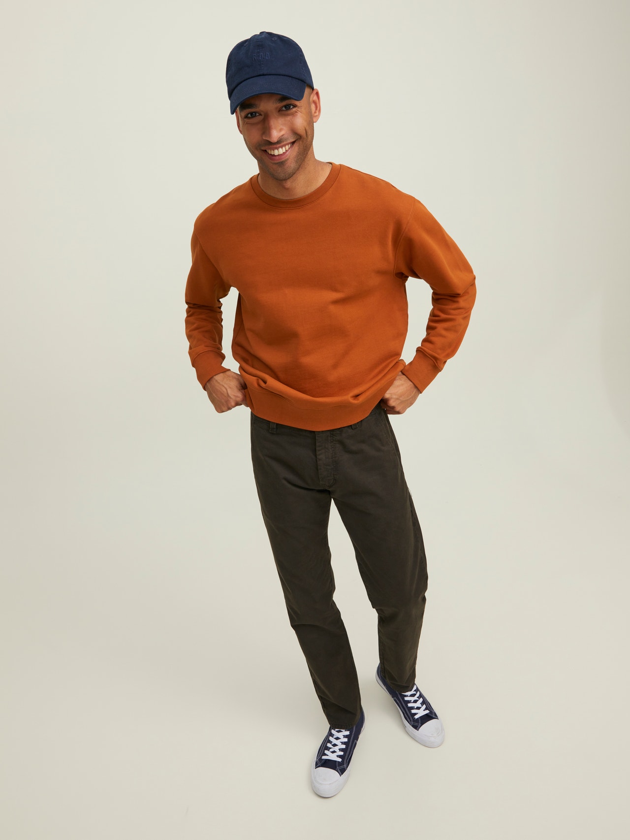 Jack & Jones RDD Enfärgat Crewneck tröja -Cinnamon Stick - 12218242