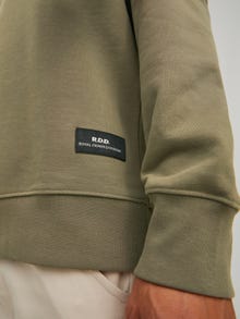 Jack & Jones RDD Gładki Bluza z okrągłym dekoltem -Dusty Olive - 12218242