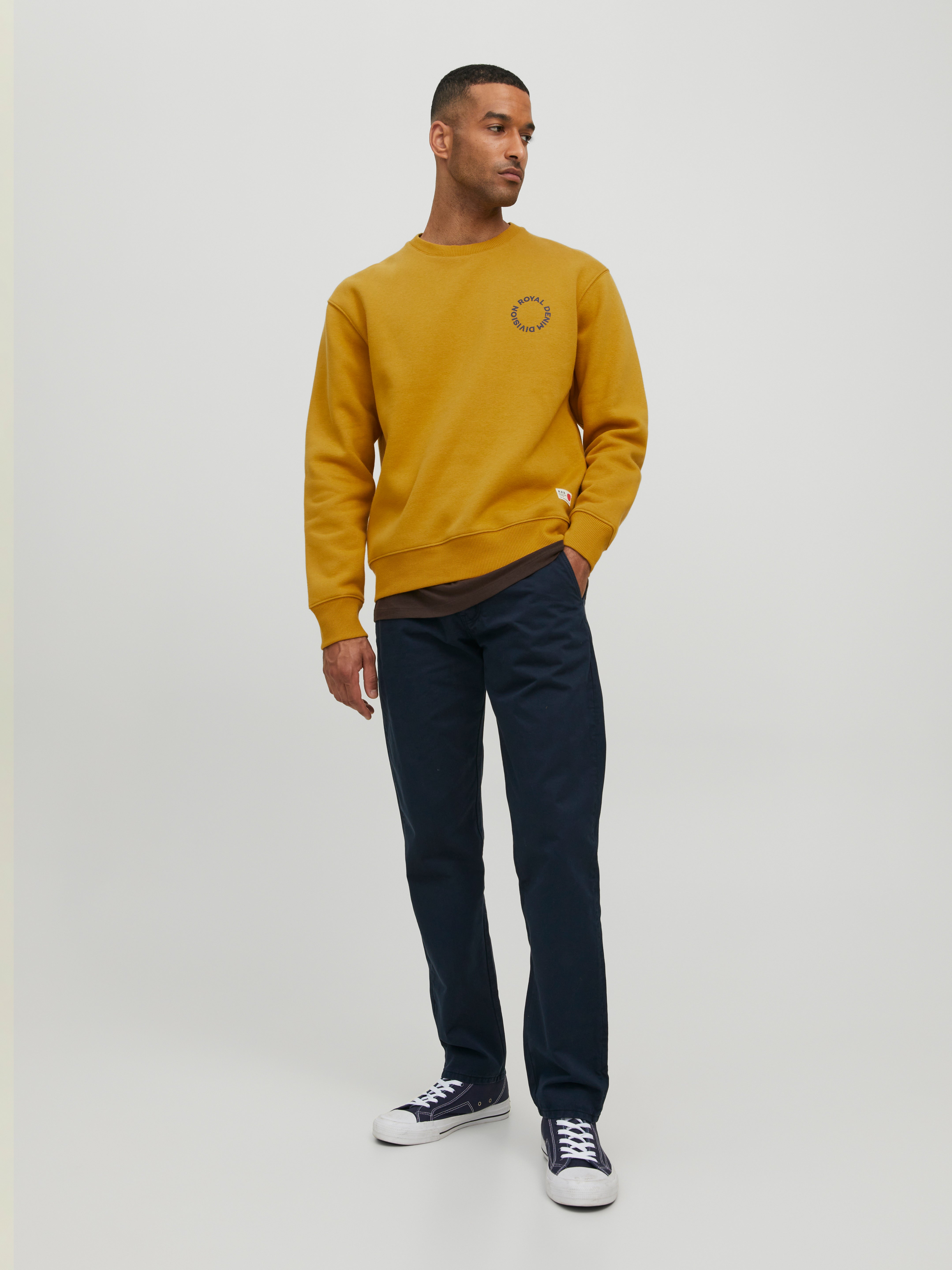 Men's yellow crew online neck sweatshirt