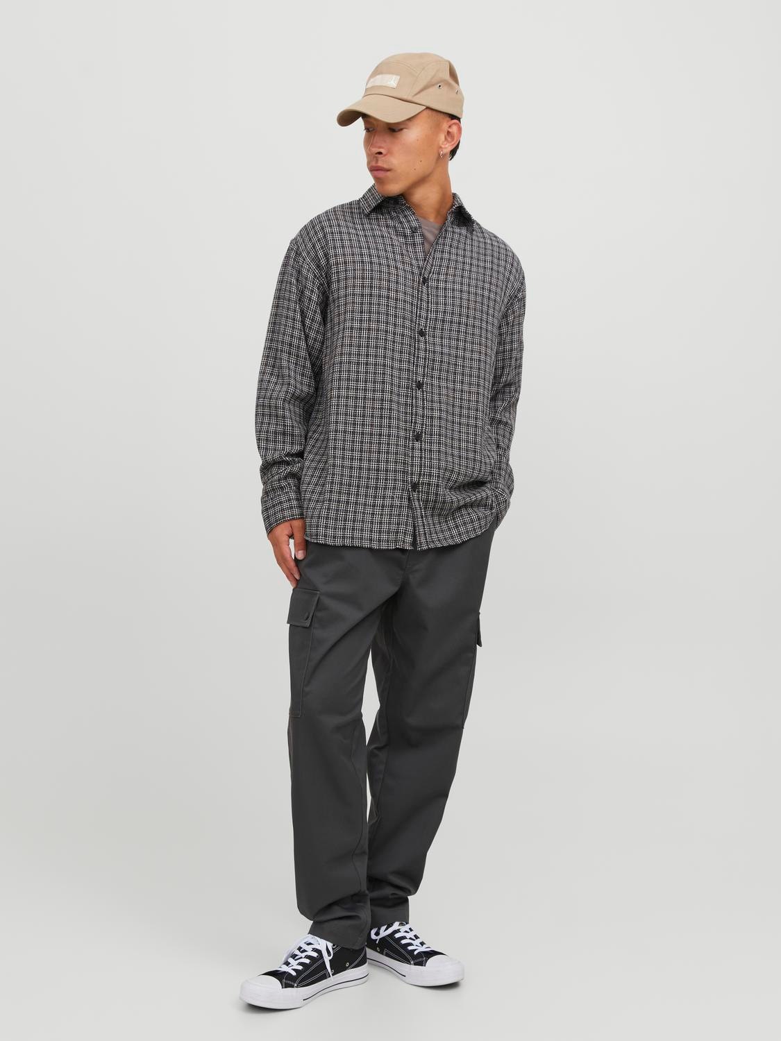 Jack & Jones Wide Fit Cargobukse -Asphalt - 12218644