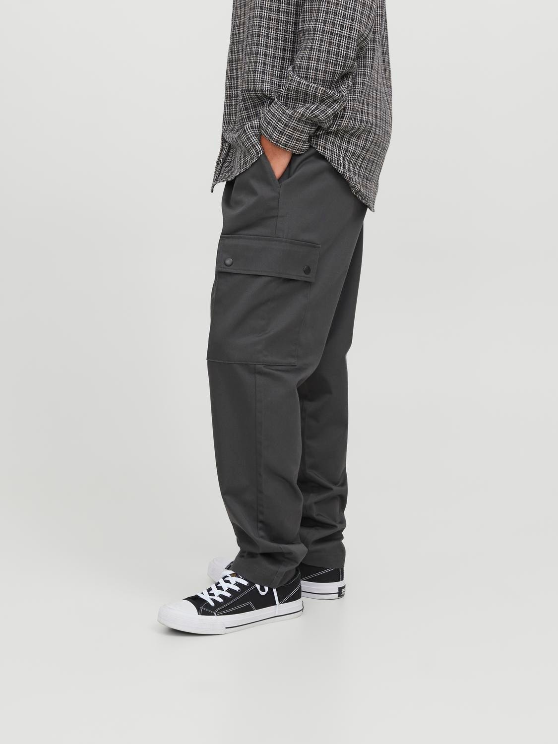 Jack & Jones Παντελόνι Wide Fit Cargo -Asphalt - 12218644