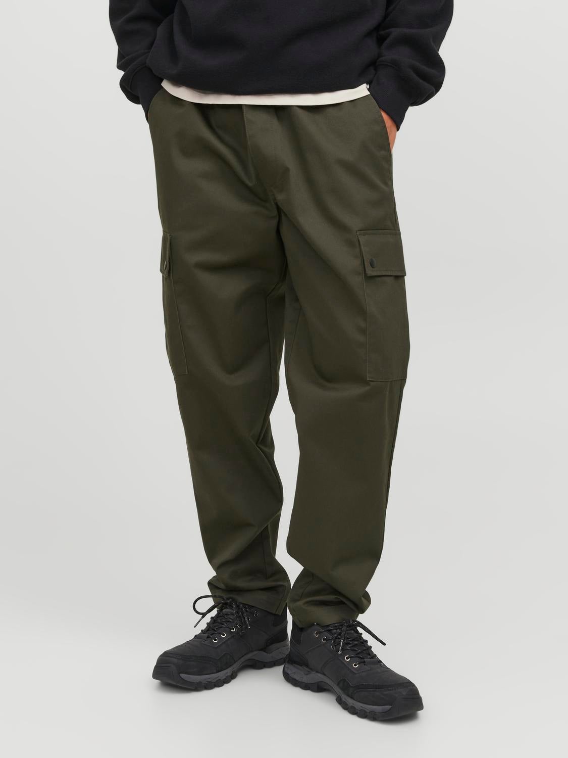 Buy online Men's Olive Flat Front Cargo Trousers from Bottom Wear for Men  by Thomas Scott for ₹949 at 76% off | 2024 Limeroad.com