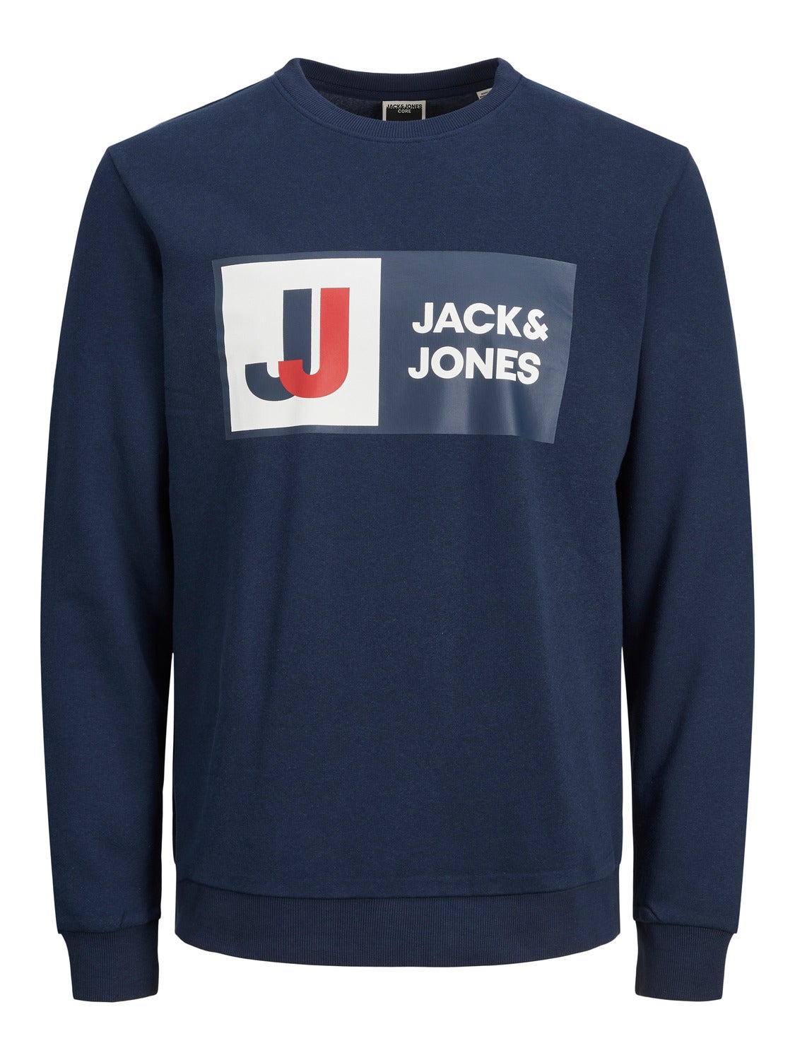 Jack \u0026 Jones Logo Crew Neck Sweatshirt - Men - Blue - Size XXL