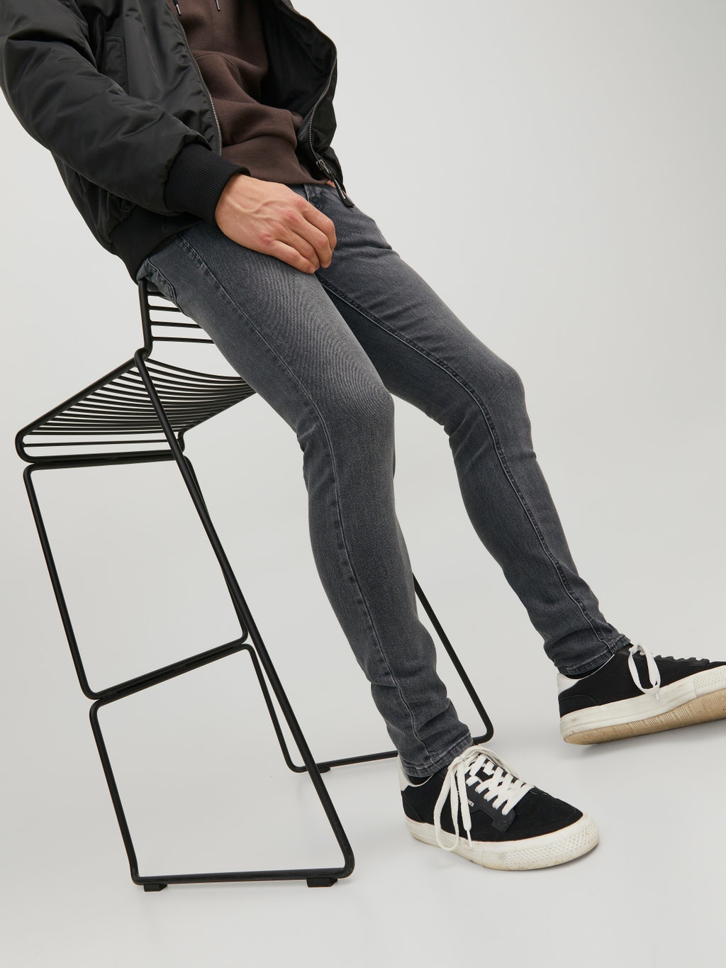 jack and jones liam skinny jeans grey