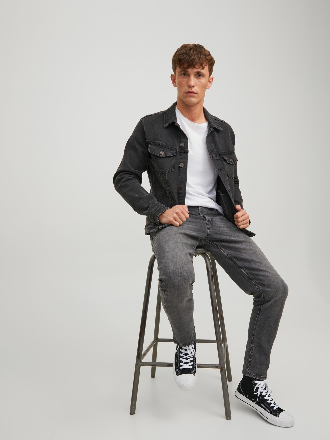 Jack & Jones JJIWHMIKE JJORIGINAL MF 104 Jean Coupe tapered -Grey Denim - 12218842