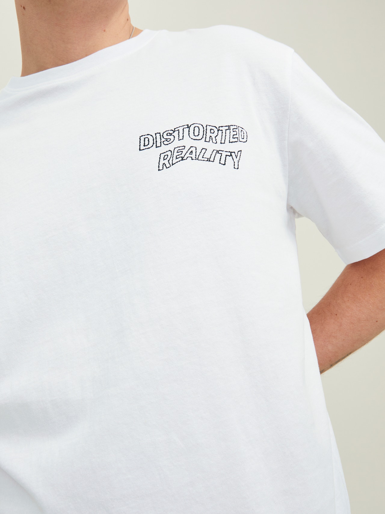 Jack & Jones T-shirt Stampato Girocollo -White - 12219056