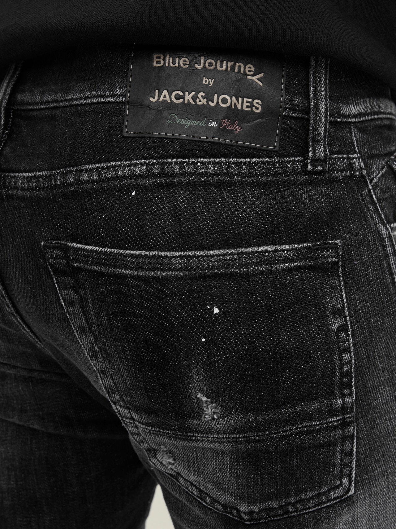 Jack & Jones JJIGLENN JJLUCA EL 012 SN Slim fit jeans -Black Denim - 12219098