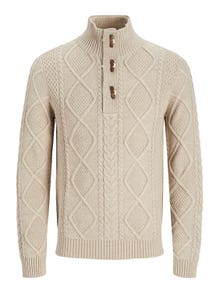 Jack & Jones Gładki -Oatmeal - 12219163