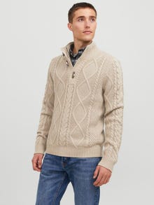 Jack & Jones Gładki -Oatmeal - 12219163