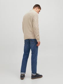 Jack & Jones Gładki -Oatmeal - 12219163