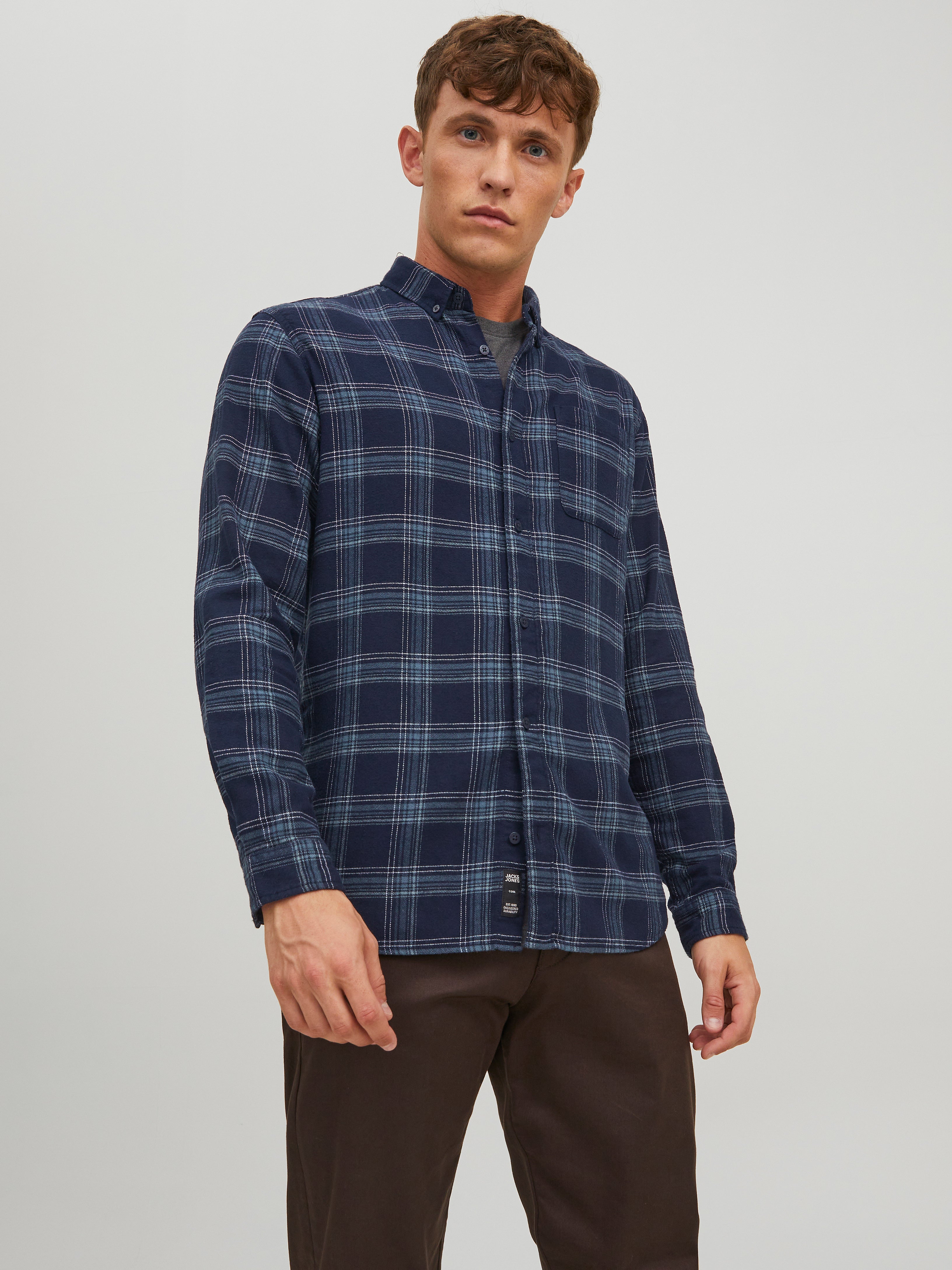 Box Flannel L S Shirt(navy) XL シャツ | goodpoli.clinic