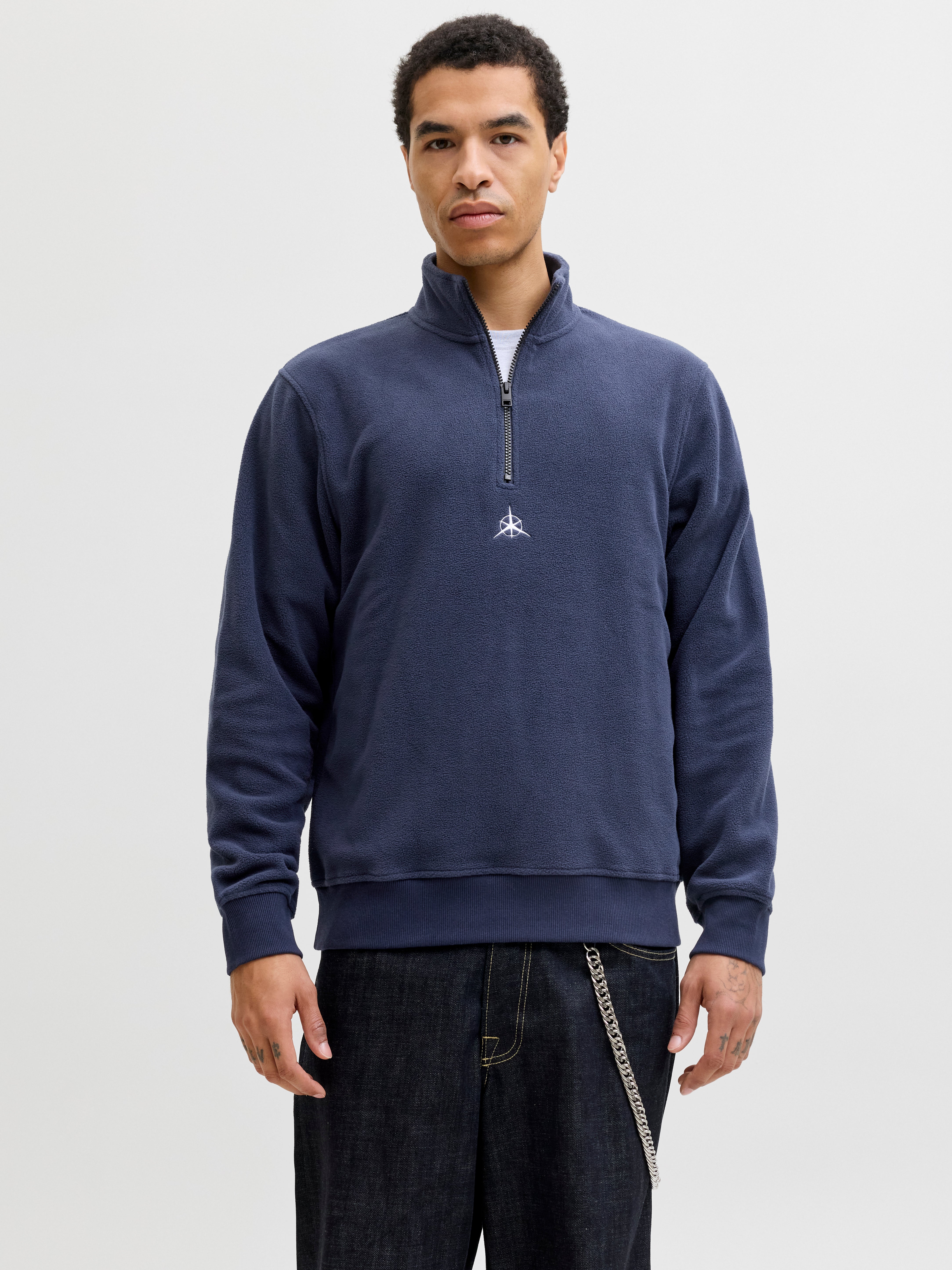 Gedruckt Sweatshirt Mit Stehkragen