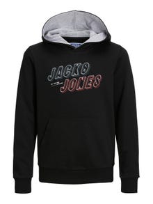 Jack & Jones Logo Hoodie For boys -Black - 12219582