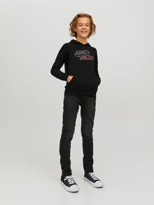 Jack & Jones Logo Hoodie For boys -Black - 12219582