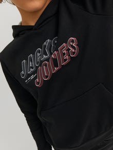 Jack & Jones Logo Hoodie For boys -Black - 12219582