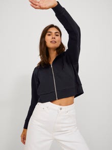 JJXX JXABBIE Hættetrøje med lynlås -Black - 12219609
