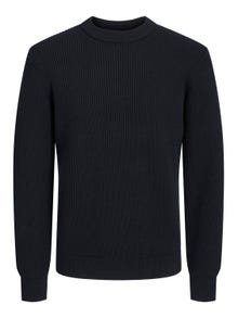 Jack & Jones RDD Enfärgat Crewneck Stickad tröja -Black - 12219689