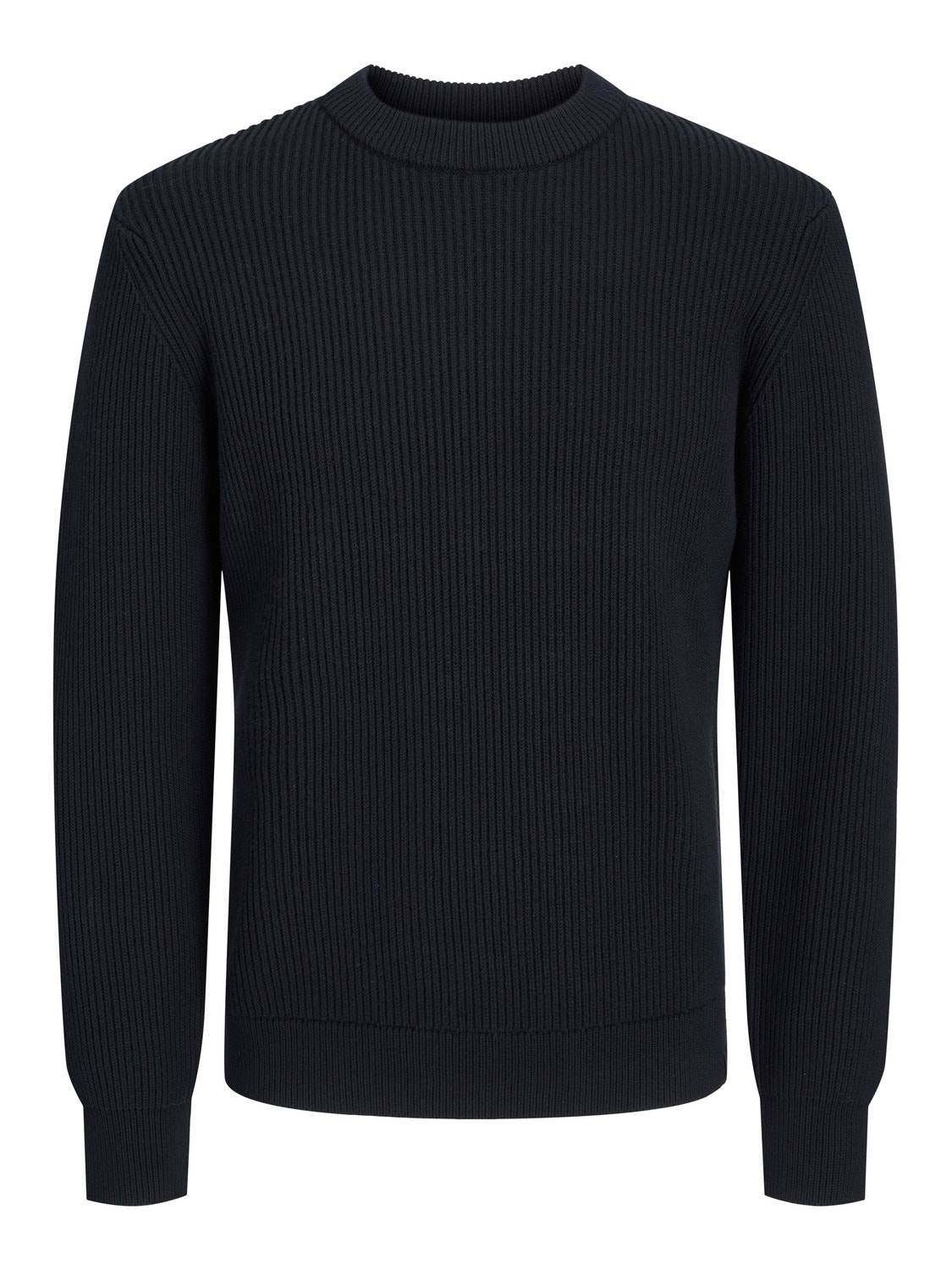 Jack & Jones RDD Enfärgat Crewneck Stickad tröja -Black - 12219689