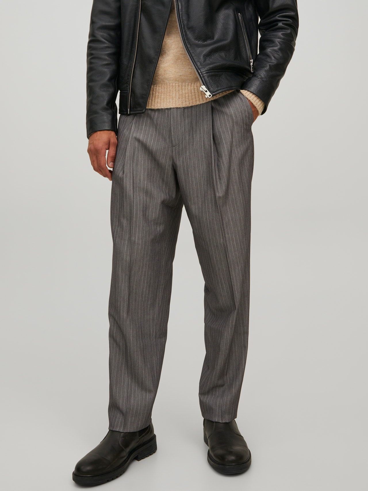 Jack & Jones Pantalon chino Wide Fit -Grey - 12219921