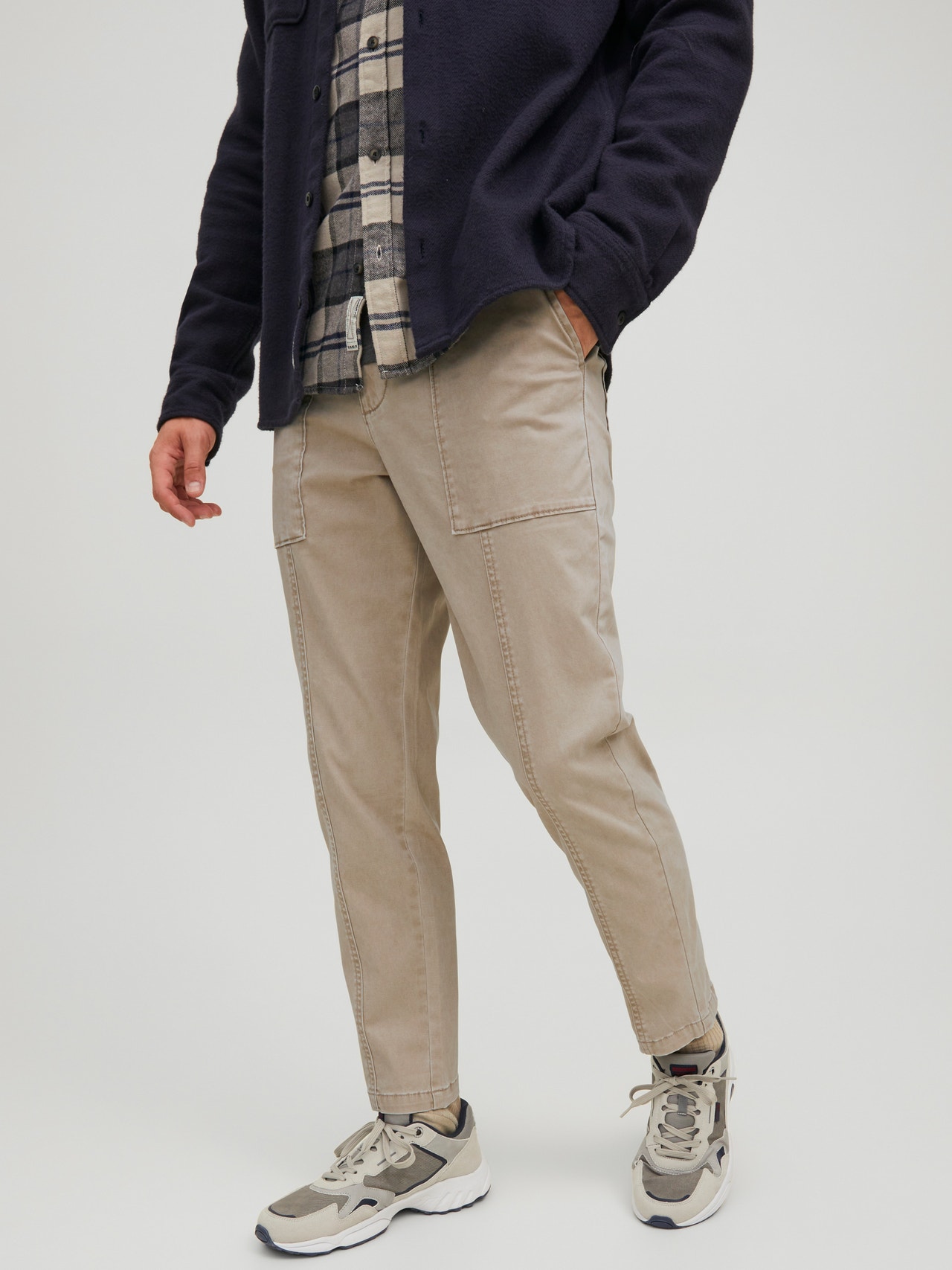 Jack & Jones Regular Fit 5 kišenės kelnės -Dune - 12220435