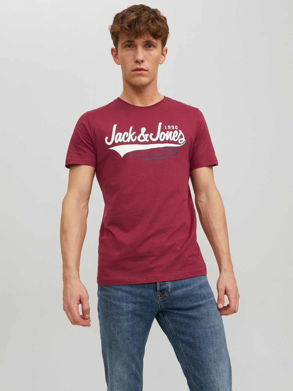 overtuigen naaimachine voorraad T-shirt | Donkerrood | Jack & Jones®