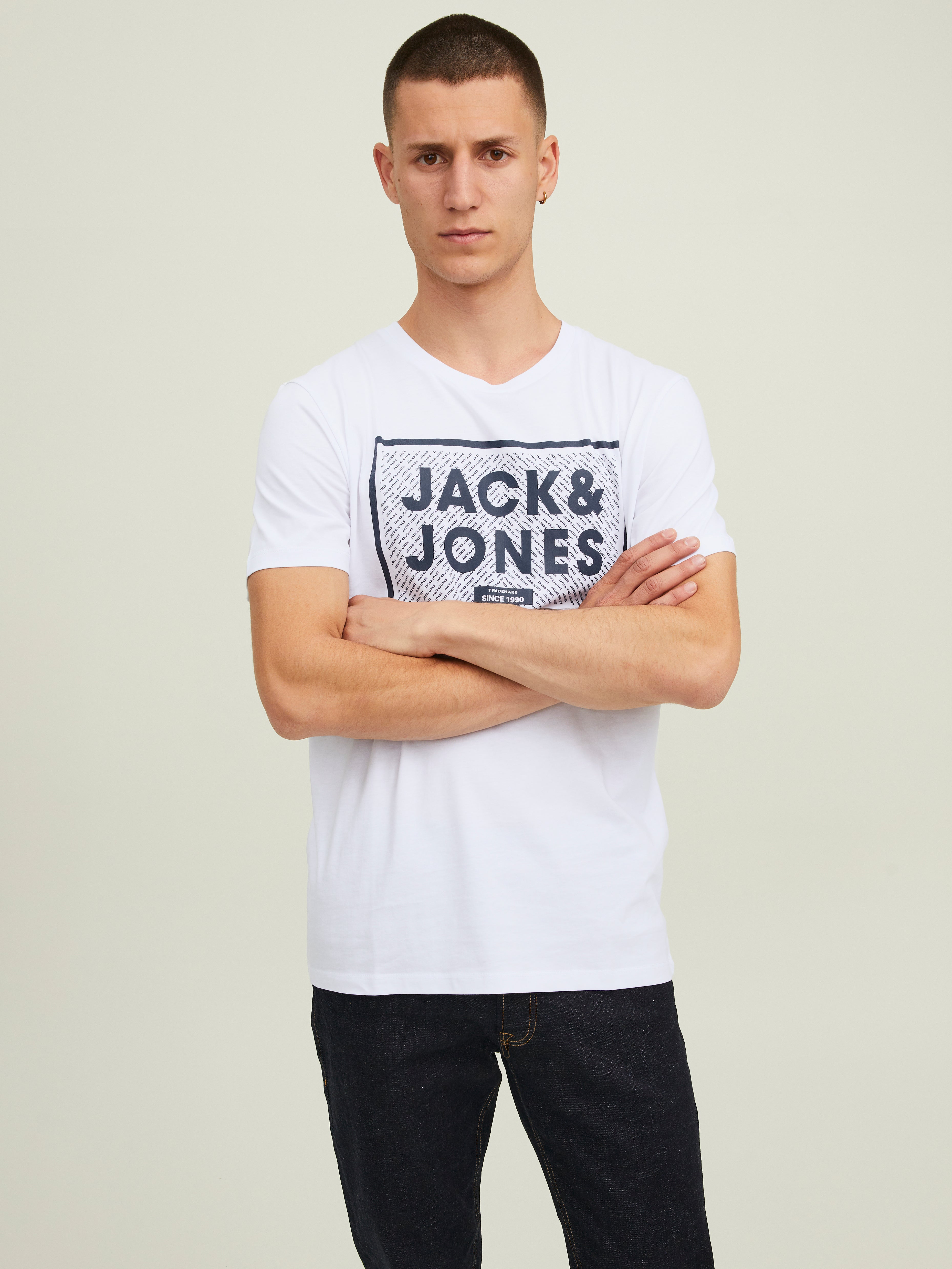 Jack & Jones T-Shirt Rabatt 57 % Weiß XL HERREN Hemden & T-Shirts Slim fit 