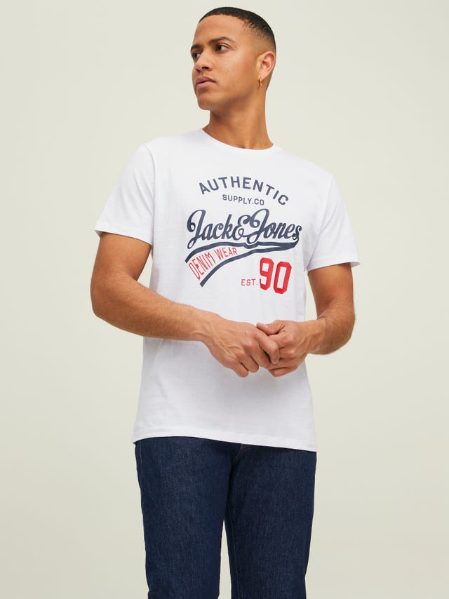 Jack & Jones 3-pack Logotyp Rundringning T-shirt - 12221269