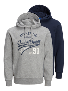 Jack & Jones 2-pakkainen Logo Huppari -Navy Blazer - 12221273