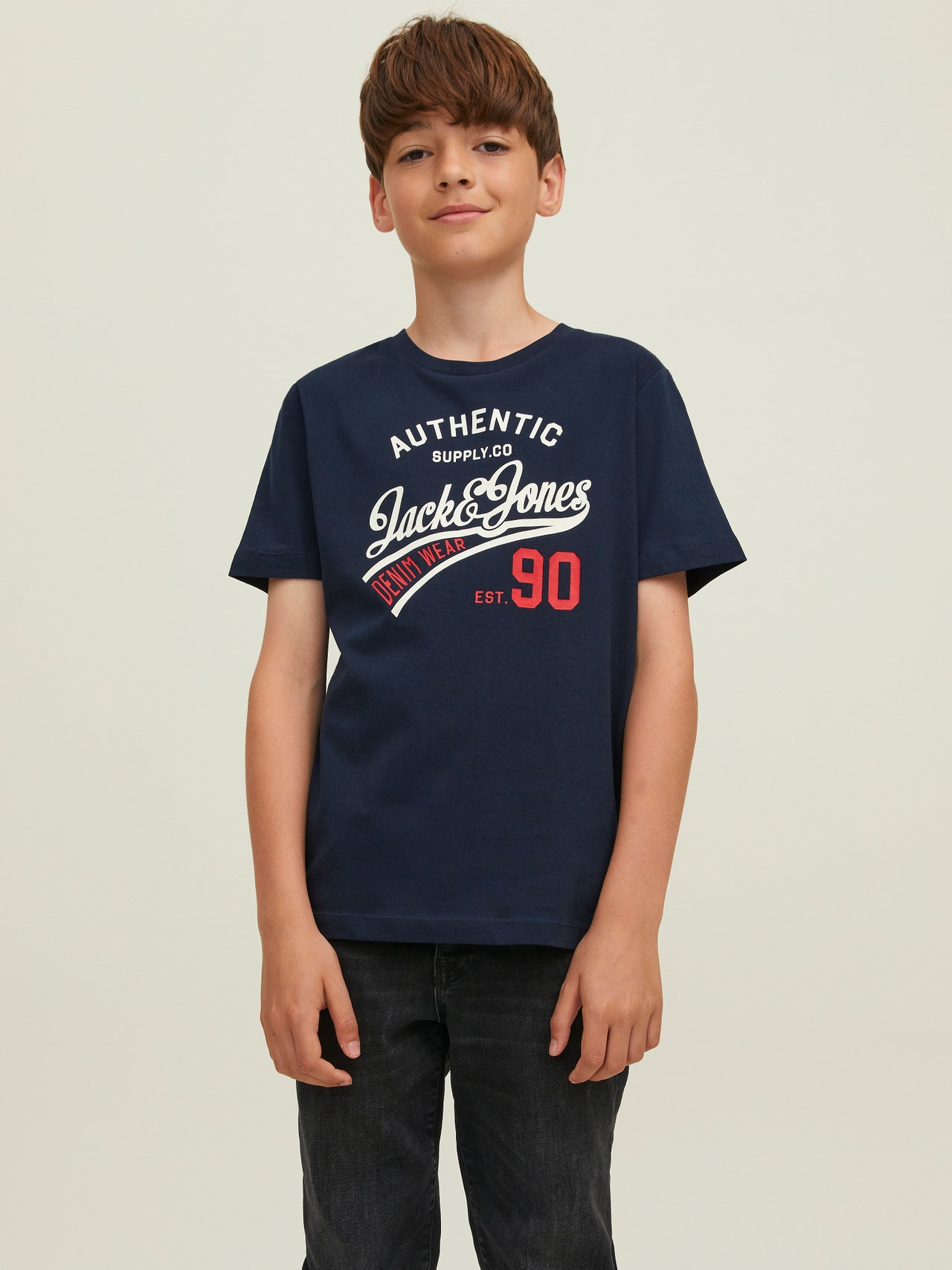 Jack & Jones 3-pak Z logo T-shirt Dla chłopców -Black - 12222425