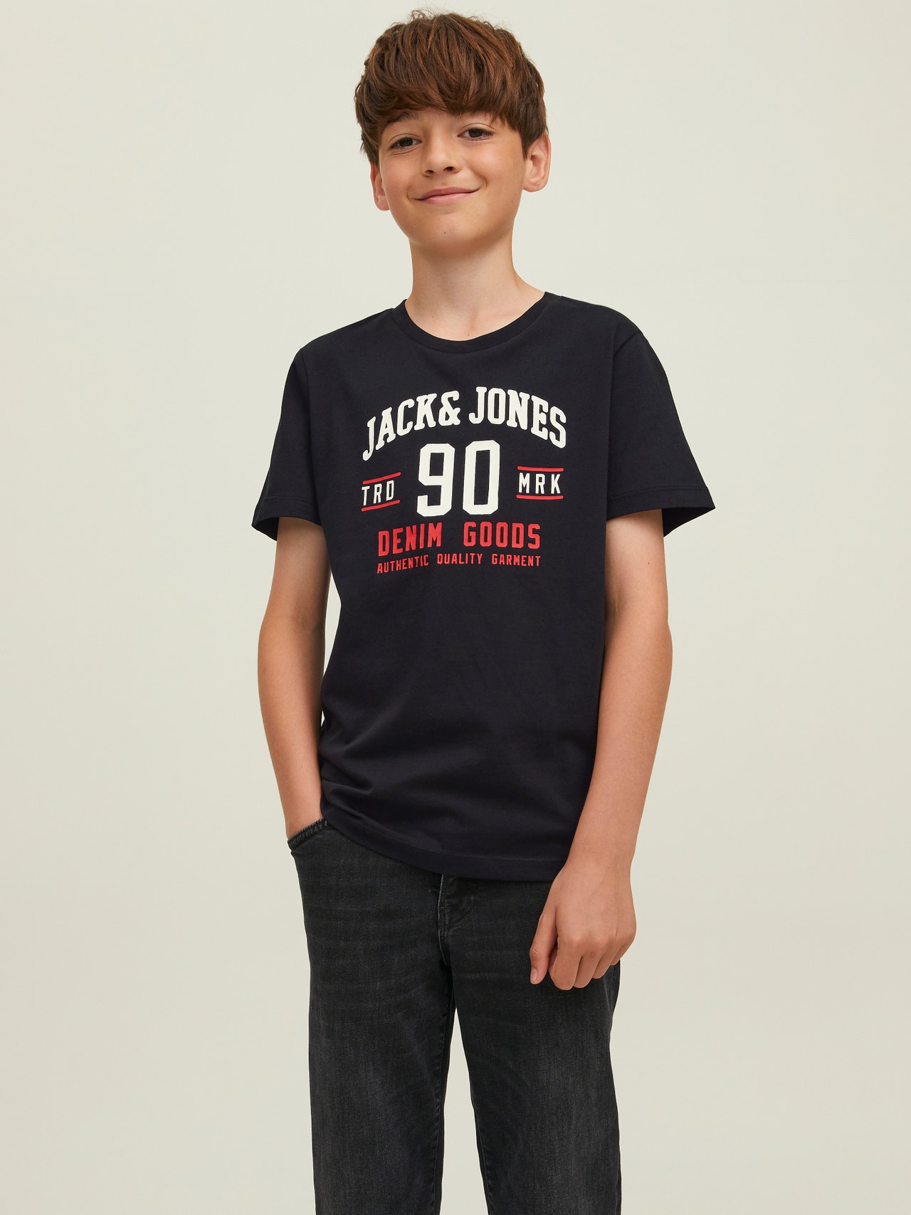 Jack & Jones 3-pack Logo T-shirt Voor jongens -Black - 12222425
