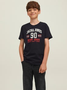 Jack & Jones 3 Logo T-shirt Junior -Black - 12222425
