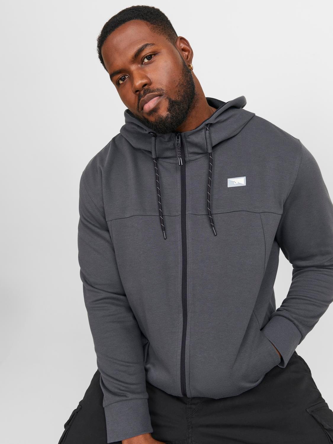 Grey Nike Plus Size Tech Fleece Full Zip Hoodie