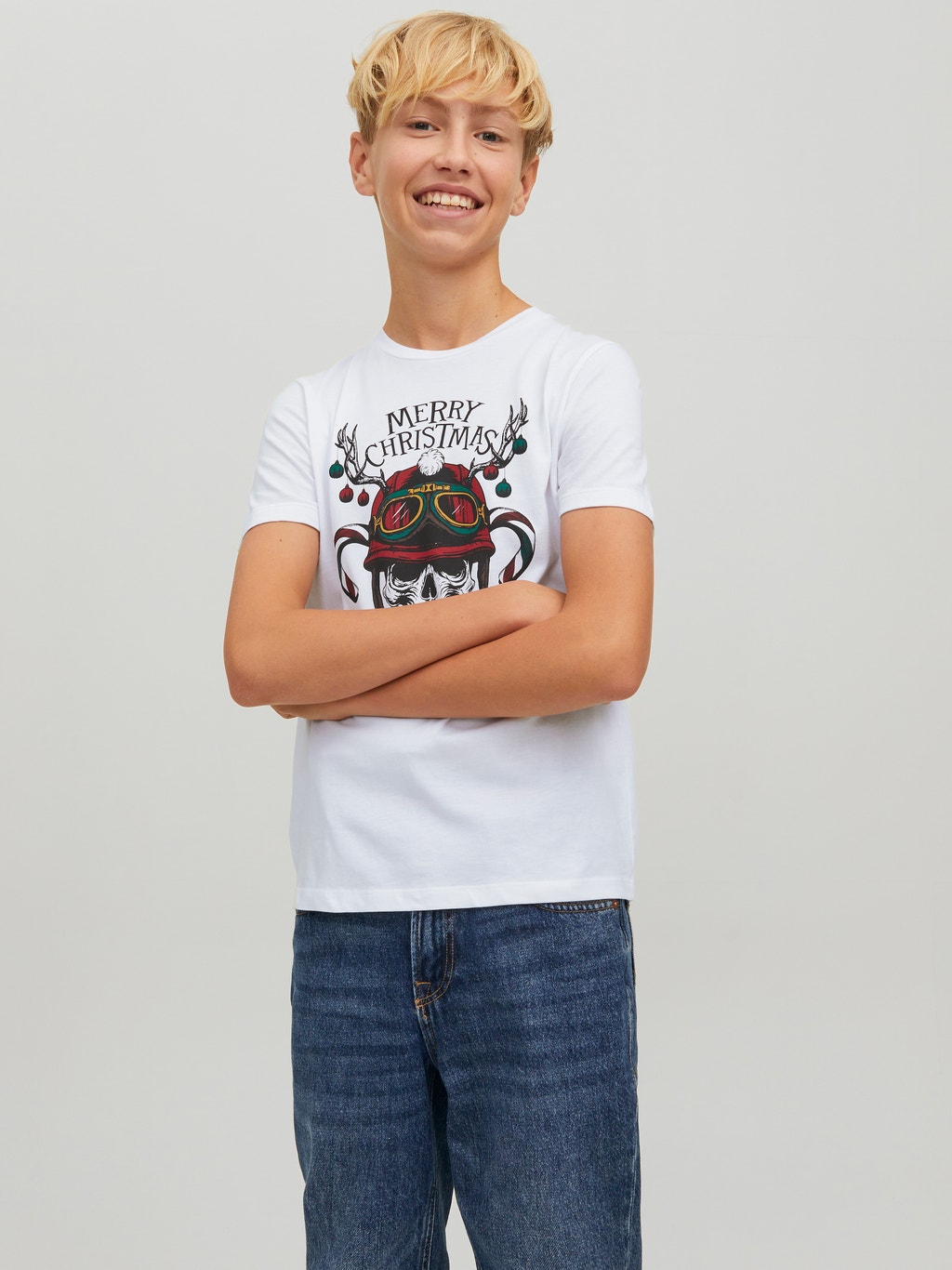 Boys X-mas T-shirt | White | Jack & Jones®