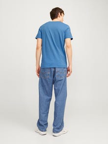 Jack & Jones Ensfarvet Rundhals T-shirt -French Blue - 12222887