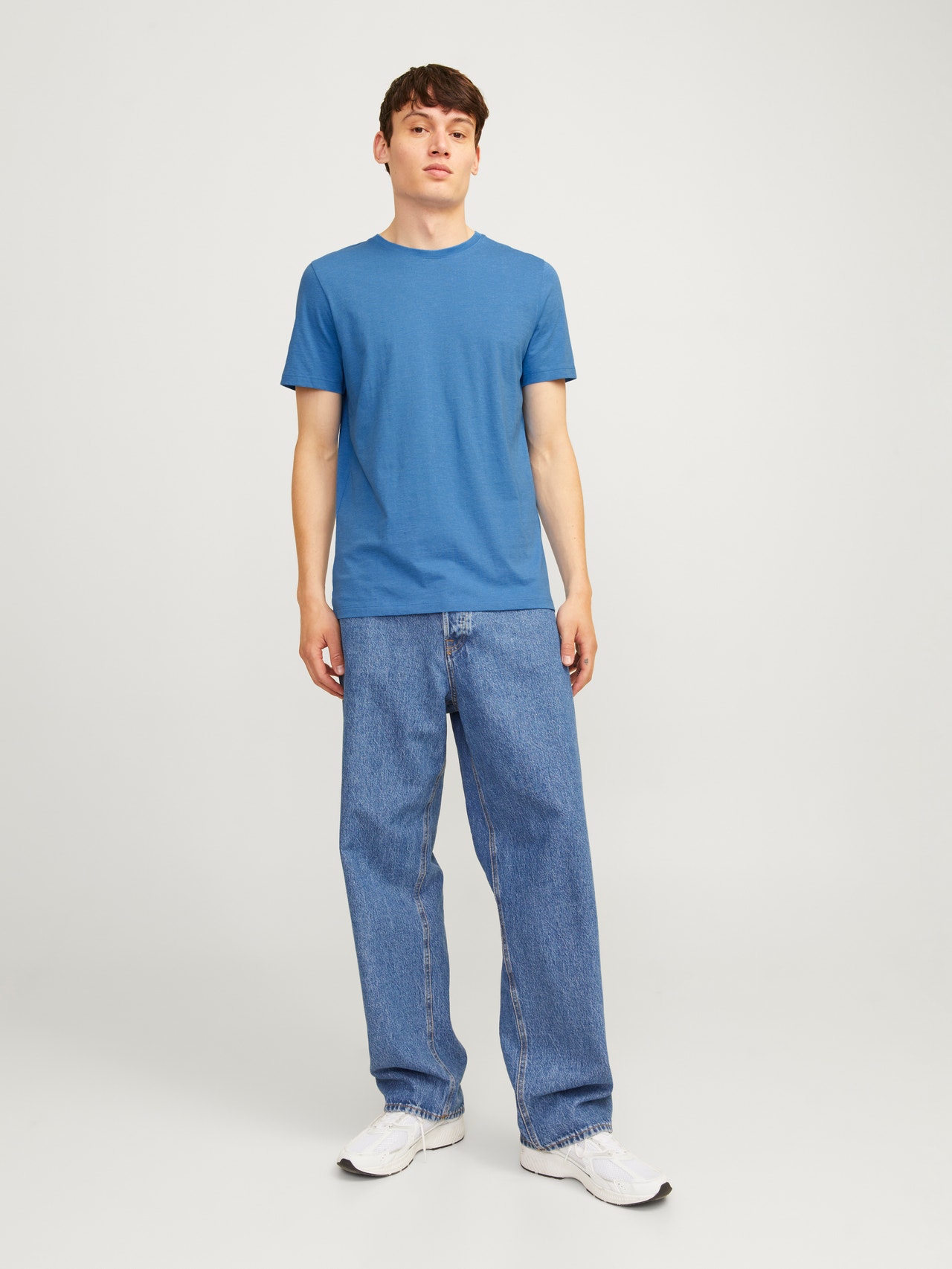 Jack & Jones Plain Round Neck T-shirt -French Blue - 12222887