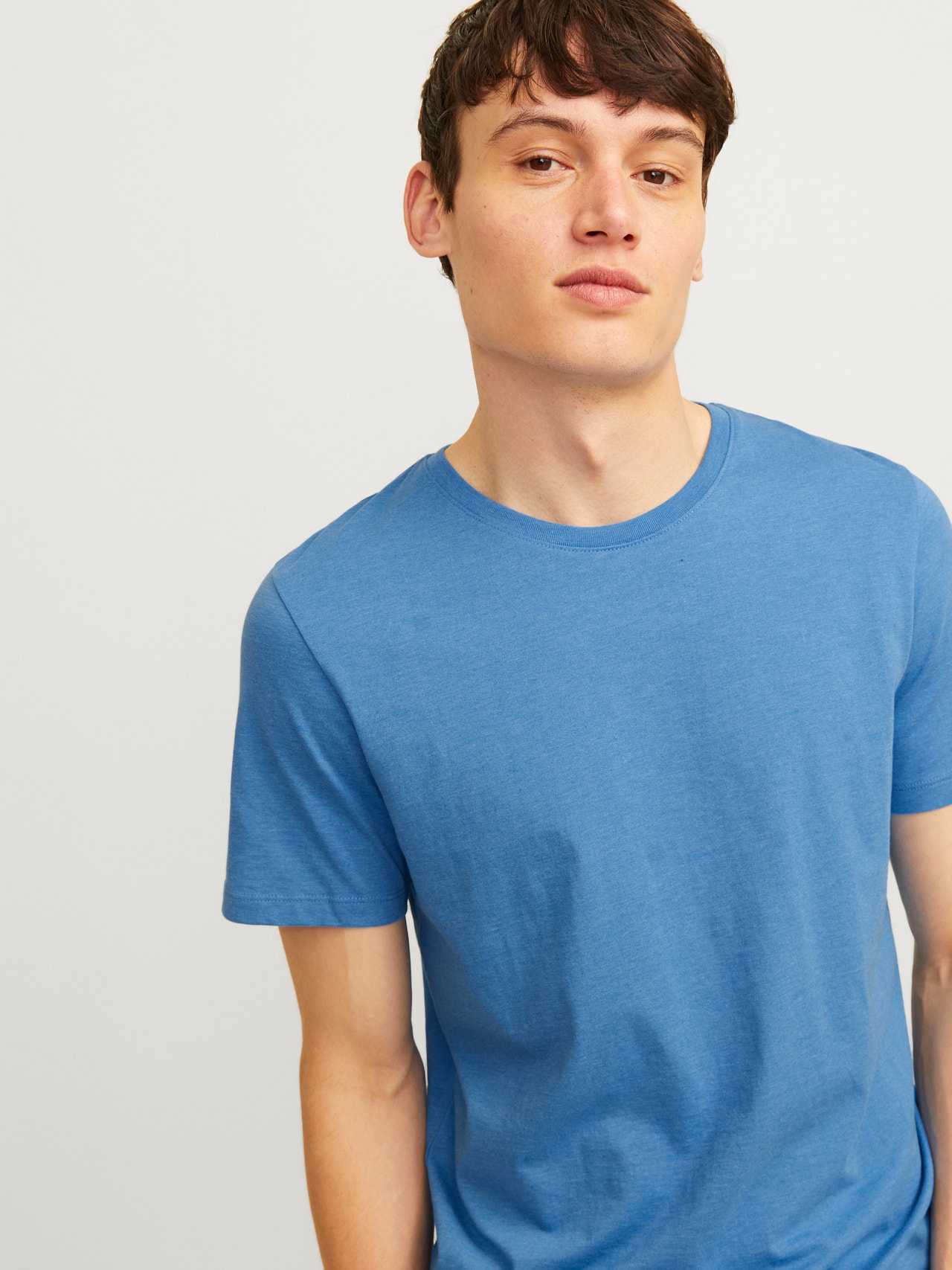 Jack & Jones Einfarbig Rundhals T-shirt -French Blue - 12222887