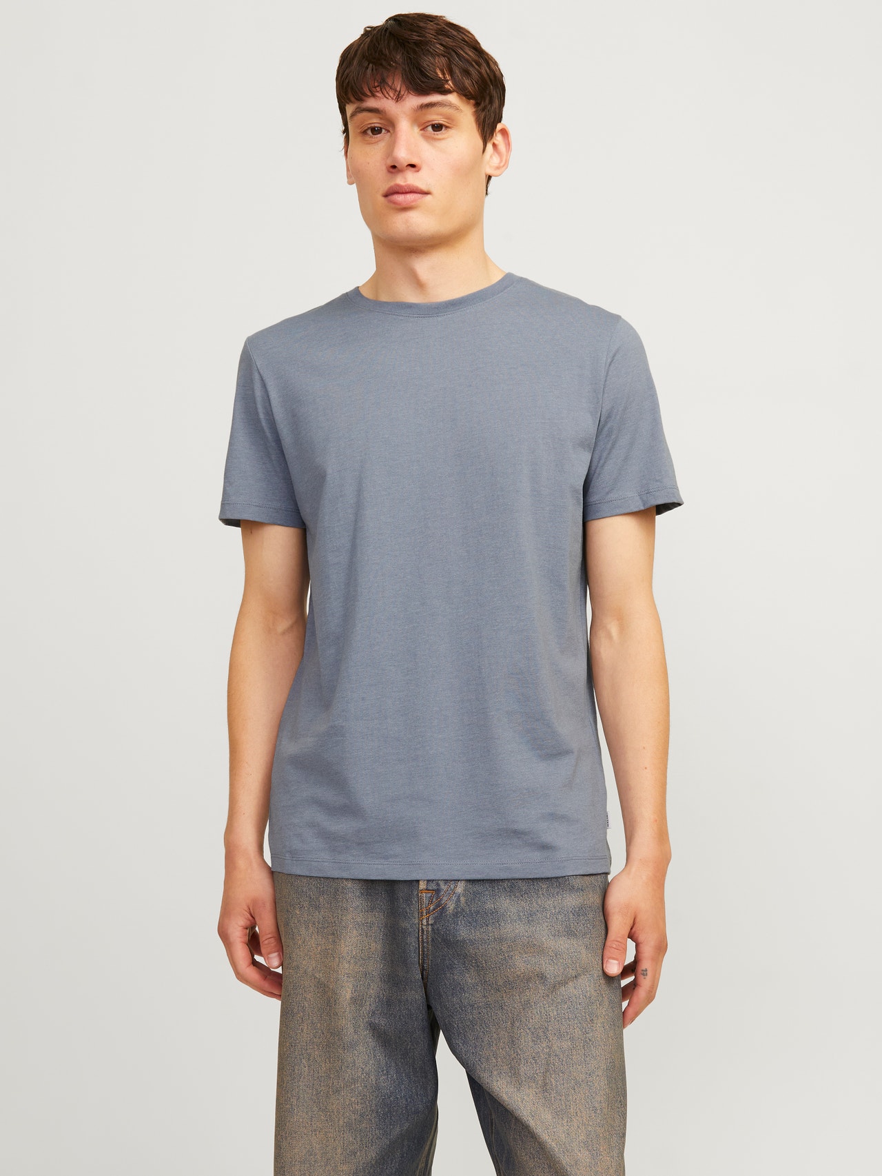 Jack & Jones Vienspalvis Apvalus Marškinėliai -Flint Stone - 12222887