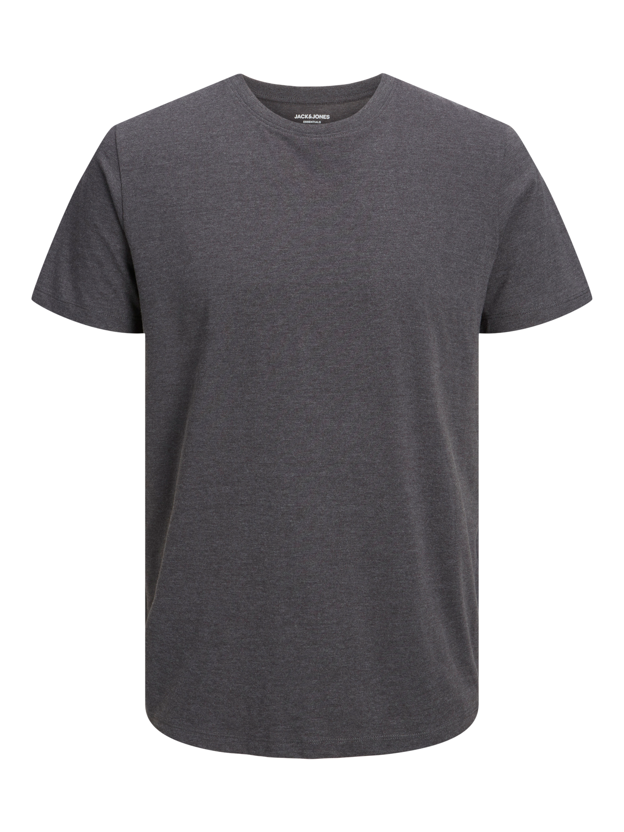 Jack & Jones Plain Round Neck T-shirt -Dark Grey Melange - 12222887