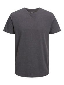 Jack & Jones Yksivärinen Pyöreä kaula-aukko T-paita -Dark Grey Melange - 12222887