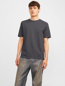 Jack & Jones Gładki Okrągły dekolt T-shirt -Dark Grey Melange - 12222887