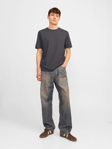 Jack & Jones Plain Round Neck T-shirt -Dark Grey Melange - 12222887