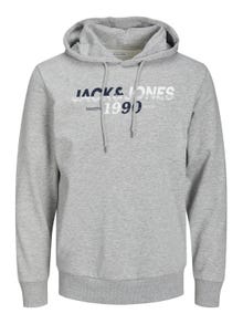 Jack & Jones Logo Kapuutsiga pusa -Light Grey Melange - 12222892