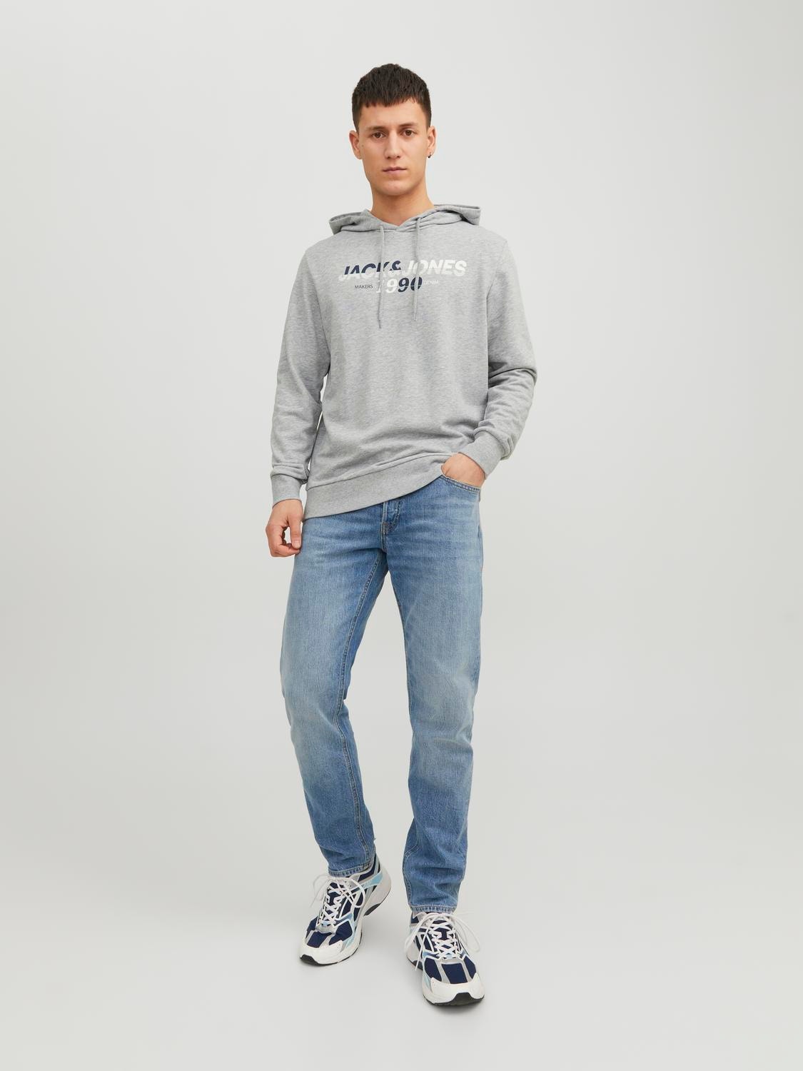 Jack & Jones Φούτερ με κουκούλα -Light Grey Melange - 12222892