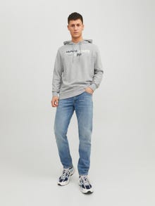 Jack & Jones Felpa con cappuccio Con logo -Light Grey Melange - 12222892