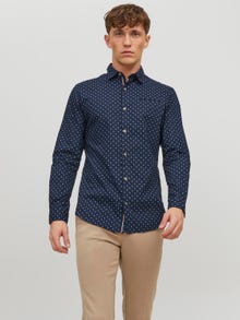 Jack & Jones Regular Fit Uformell skjorte -Navy Blazer - 12223001