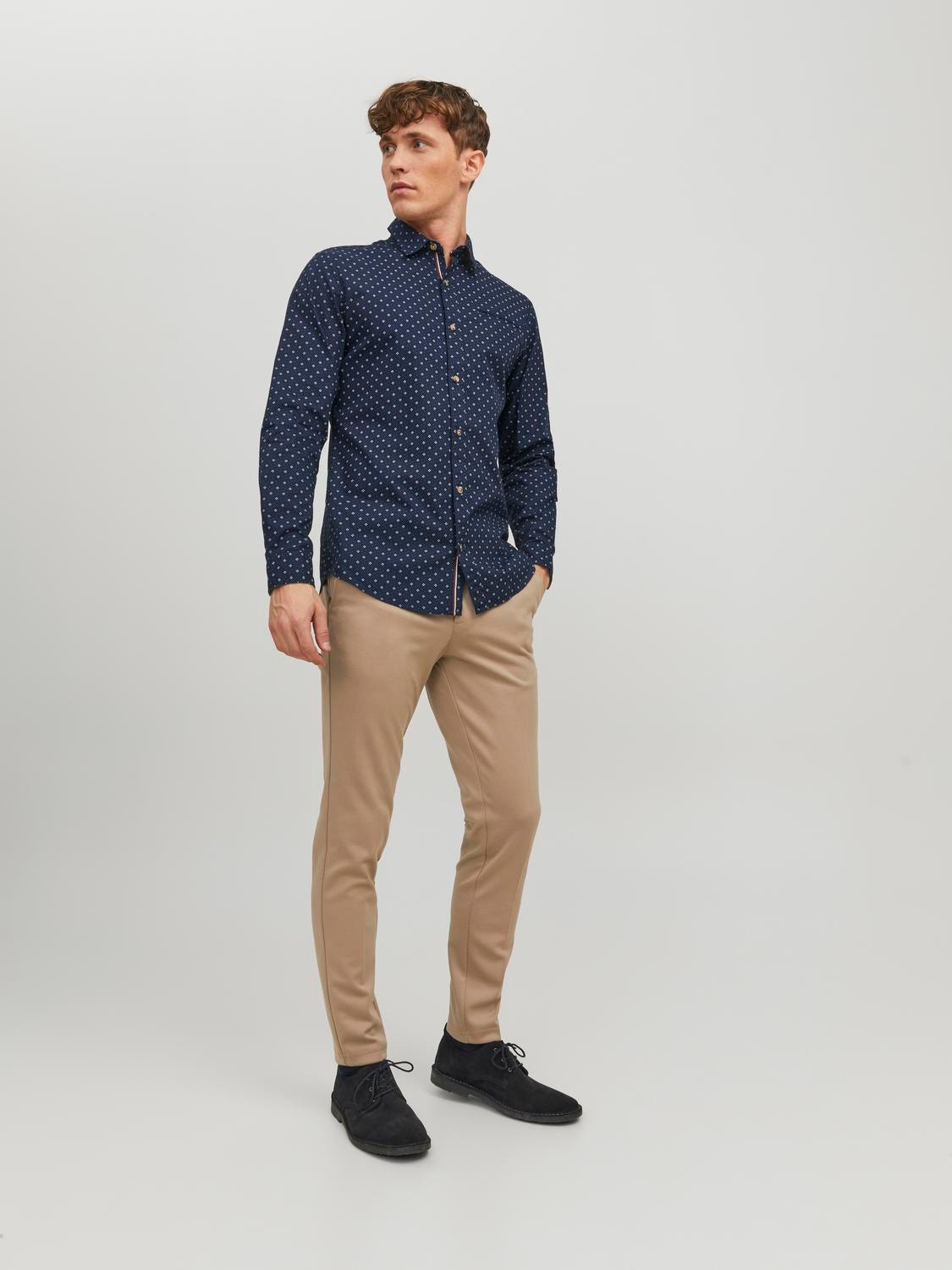 Jack & Jones Regular Fit Casual skjorte -Navy Blazer - 12223001