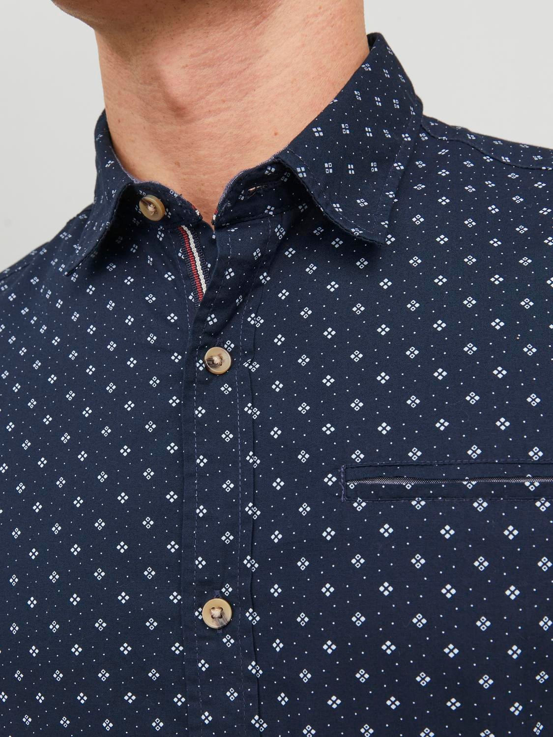 Jack & Jones Regular Fit Volnočasová košile -Navy Blazer - 12223001