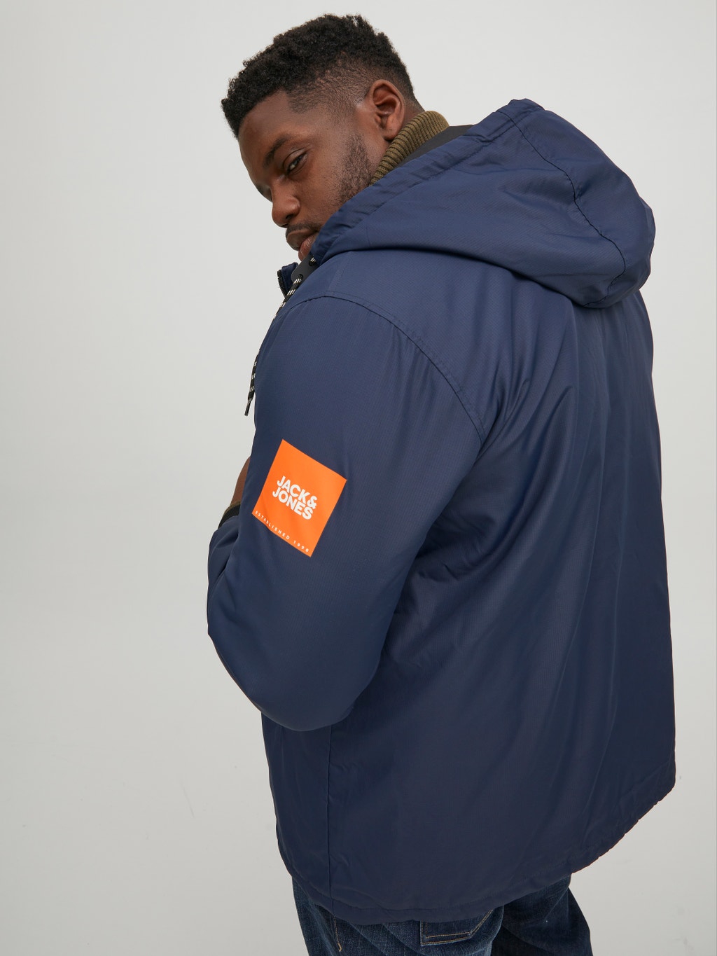 Hooded Plus size Jacket | Dark Blue | & Jones®