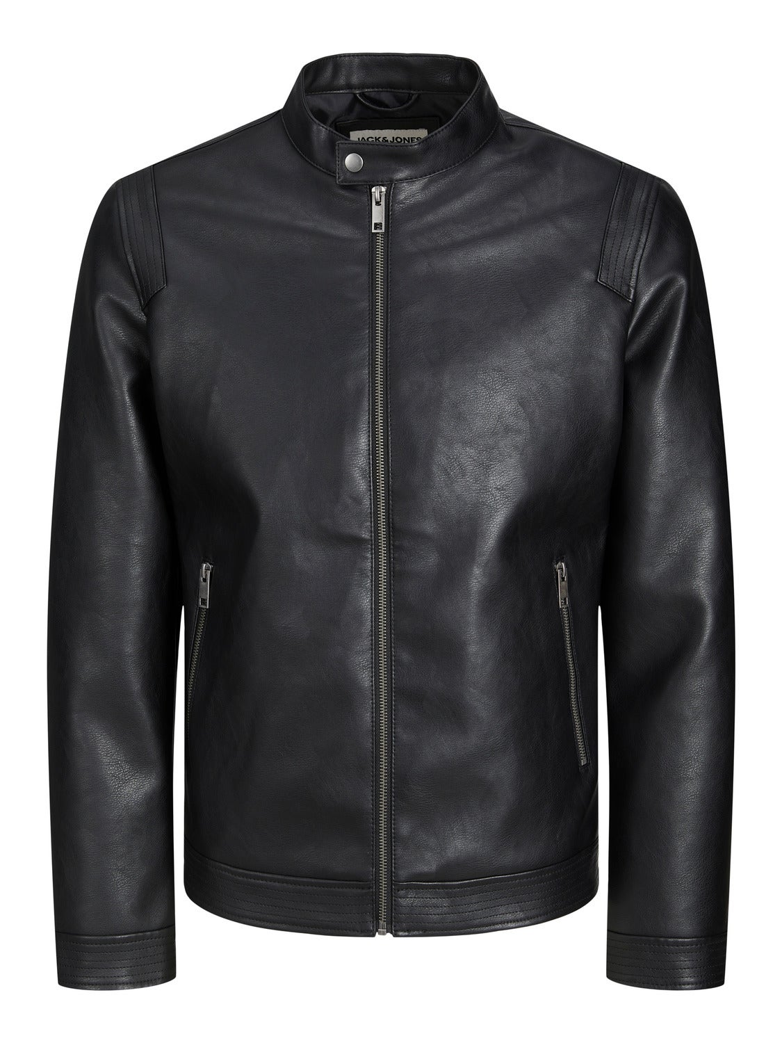 Buy Jack & Jones Men's Leather Jacket (1983701004_Black_X-Large) at