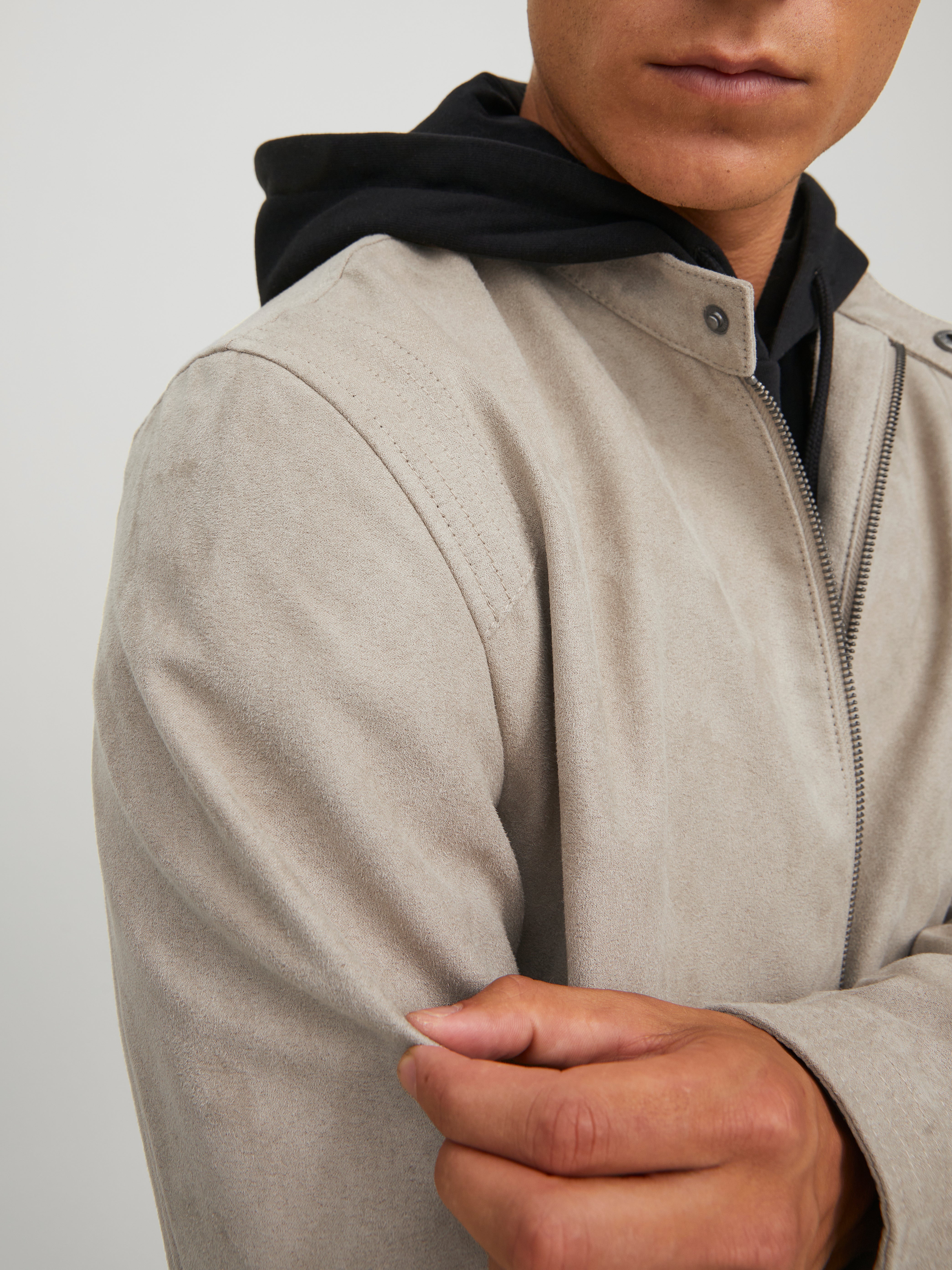 Giacca Biker Look Pelle Jack & Jones - Stile Rock Con Collo Biker E Zip Asimmetrica - Foto 8